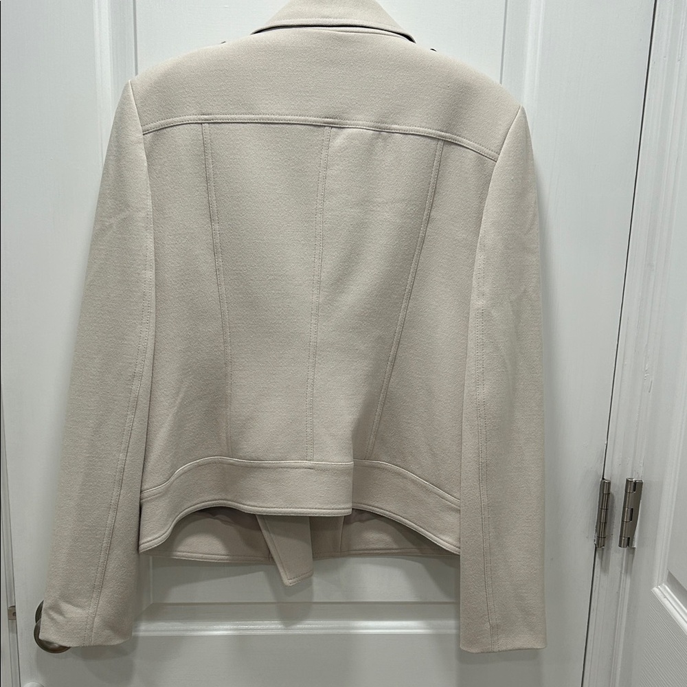 Ann Taylor Cream Leather Moto Jacket - Picture 8 of 8